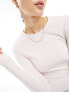 Фото #3 товара Weekday slim fit long sleeve t-shirt in light pink