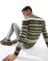 ASOS DESIGN knitted jumper with green fairisle print