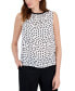 ფოტო #1 პროდუქტის Women's Dot-Print Round-Neck Sleeveless Top