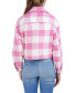 ფოტო #2 პროდუქტის Women's Cropped Buffalo Plaid Shacket