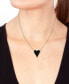 Фото #2 товара EFFY® Onyx & Diamond (1/5 ct. t.w.) Heart Halo Pendant Necklace in 14k Gold, 16" + 2" extender