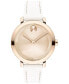 ფოტო #1 პროდუქტის Women's Bold Evolution 2.0 Swiss Quartz Off White Leather Watch 34mm