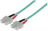 Фото #1 товара Intellinet Fiber Optic Patch Cable - OM3 - SC/SC - 1m - Aqua - Duplex - Multimode - 50/125 µm - LSZH - Fibre - Lifetime Warranty - Polybag - 1 m - OM3 - SC - SC