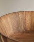 Acacia wood fruit bowl with stand