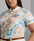 Фото #3 товара Блузка с цветочным узором Lauren Ralph Lauren Plus Size Floral Polo Shirt