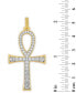 Фото #3 товара Esquire Men's Jewelry cubic Zirconia Ankh Pendant in 14k Gold-Plated Sterling Silver, Created for Macy's