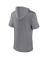 ფოტო #3 პროდუქტის Men's Heather Gray Wisconsin Badgers Modern Stack Hoodie T-shirt