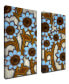 Фото #2 товара 'Turquoise Sunflowers' 2 Piece Floral Canvas Wall Art Set, 24x12"