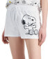 Фото #3 товара Juniors' Snoopy-Graphic Low-Rise Shorts