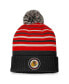 ფოტო #3 პროდუქტის Men's Black, Red Chicago Blackhawks True Classic Retro Cuffed Knit Hat with Pom