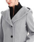 ფოტო #4 პროდუქტის Women's Ella Asymmetrical Hooded Boucle Wool Coat with Removable Bib