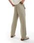 Weekday Seth linen blend trousers in beige Бежевый, M - фото #4