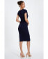 ფოტო #2 პროდუქტის Women's Scuba Crepe Midi Dress With Buckle Detail