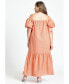 ფოტო #2 პროდუქტის Plus Size Off The Shoulder Relaxed Maxi Dress