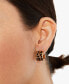 Gold-Tone Flower Huggie Hoop Earrings