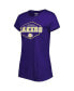 ფოტო #4 პროდუქტის Women's Purple, Gold Los Angeles Lakers Badge T-shirt and Pajama Pants Sleep Set