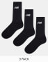 Фото #2 товара New Balance logo crew socks 3 pack in black