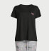 Фото #2 товара Joyspun Short Sleeve T-Shirt Pajama ( TOP ONLY) Women's Black 3X 22W-24W