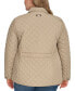 Фото #2 товара Womens Plus Size Collared Quilted Coat