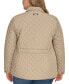 Фото #4 товара Womens Plus Size Collared Quilted Coat