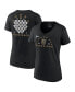 ფოტო #1 პროდუქტის Women's Black Vegas Golden Knights 2023 Stanley Cup Champions Jersey Roster V-Neck T-shirt