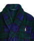 ფოტო #4 პროდუქტის Men's Microfiber Plaid Shawl Collar Robe