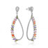 Серьги Macy's Amethyst Diamond Drops. silver, clear, multicolour - фото #1