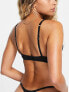 New Look satin and lace push up bra in black