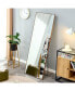 Фото #2 товара Brown Solid Wood Frame Full-Length Mirror: Wall/Floor Mounted, 65" X 23"