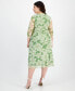 Фото #2 товара Plus Size Floral-Print Midi Wrap Dress