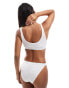 Фото #4 товара Tommy Hilfiger Hilfiger Monotype Ribbed Padded Push-Up Bralette in White