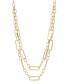 ფოტო #1 პროდუქტის Polished Paperclip & Round Link 17" Layered Necklace in 14k Gold
