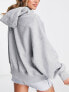 Фото #3 товара Nike mini swoosh over-oversized pullover hoodie in grey and sail