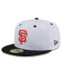 Фото #2 товара Men's White San Francisco Giants Throwback Mesh 59Fifty Fitted Hat