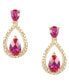 Ruby (1-1/5 ct. t.w.) & Diamond (1/20 ct. t.w.) Openwork Teardrop Drop Earrings in 14k Gold-Plated Sterling Silver