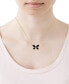 ფოტო #2 პროდუქტის Onyx & Diamond Accent Butterfly 18" Pendant Necklace in 14k Gold