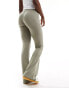 Фото #3 товара Bershka high waisted flared trousers in light khaki