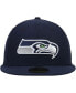 Фото #2 товара Men's College Navy Seattle Seahawks Omaha 59FIFTY Fitted Hat