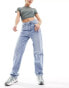 Vila high waisted wide leg jeans in light blue wash Helles Jeansblau, 34 - фото #2