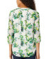 Фото #2 товара Petite Floral-Print Pleated-Shoulder Kelly Blouse
