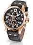 Фото #2 товара Мужские наручные часы с коричневым кожаным ремешком TW Steel VS74 Volante Chronograph 48mm 10ATM