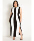 ფოტო #2 პროდუქტის Plus Size Striped Knit Maxi Dress