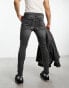 Фото #3 товара ASOS DESIGN spray on jeans with power stretch & rips in washed black