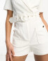 Фото #3 товара Morgan tuxedo playsuit with belt detail in white