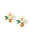 ფოტო #1 პროდუქტის Women's Black Flower Garden Stud Earrings