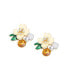 Фото #1 товара Women's Black Flower Garden Stud Earrings