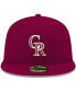 Фото #3 товара Men's Cardinal Colorado Rockies Logo White 59FIFTY Fitted Hat