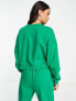 Фото #2 товара Miss Selfridge co-ord sweatshirt in green with heart embroidery