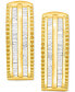 ფოტო #3 პროდუქტის Diamond Baguette Hoop Earrings (1/2 ct. t.w.) In Sterling Silver or 14K Gold-Plated Sterling Silver