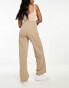 Vero Moda pin tuck wide leg trouser in beige